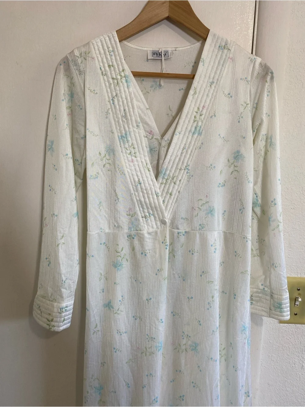 Vintage Rikki New York Sleep Gown Robe Small 2Pc Floral Midi Sleepwear